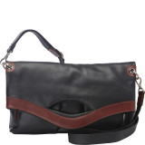 EW Fold Over Top Zip Shoulder Bag