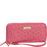 Ostrich Brights Slim Double Zip Wallet with Wristlet