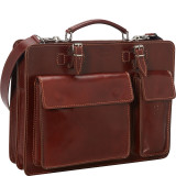 Italian Leather Computer Brief and Messenger Bag