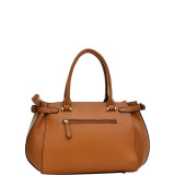 Patent Faux Leather V Shape Accent Satchel