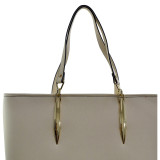 Large Saffiano Faux Leather Tote with Minimal Accent Hardware