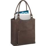 Premium Leather 16" Laptop Bucket Tote