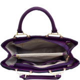 Textured Leather with Croco Metallic Trim Tote