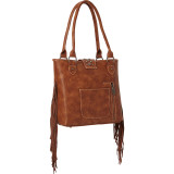 Buckle Handbag with Hair-On and Fringe