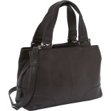 Three Compartment Top Zip Satchel
