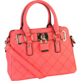 Women's Multicolor Faux-leather Front Lock Decoration Small Mini Shell-shape Top-handle Handbag