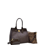 2-in-1 Patent Faux Leather Trimmed Satchel