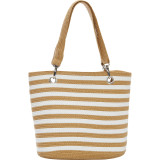 Paper Straw Stripe Grommet Tote
