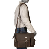 16" Leather Laptop Briefcase