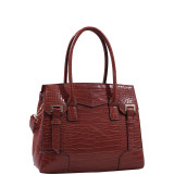 Buckthorn Crocodile Leather Satchel