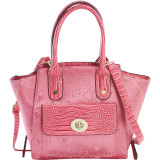 Dual Hearts Design Structured Satchel