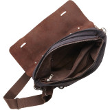 Casual Style Cowhide Leather Cotton Canvas Messenger Bag