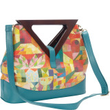 Satchel with Wooden Handle and Strap