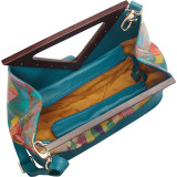 Satchel with Wooden Handle and Strap