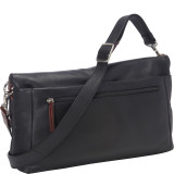 EW Fold Over Top Zip Shoulder Bag