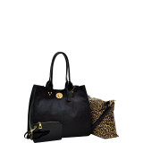 2-in-1 Patent Faux Leather Trimmed Satchel