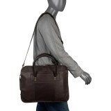 Leather Top Handle Laptop Briefcase