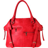 PU Leather Tote Diaper Bag with Baby Changing Pad and Bottle Insulation
