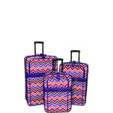 Chevron Multi 3-Piece Expandable Upright Luggage Set