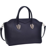 Faux Leather Weekender Satchel with Removable Strap