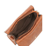 Fashion Double Flap Leather Convertible Shoulder Bag