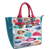 Feather Print Tote Bag