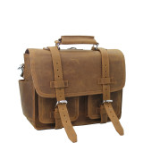 16" Leather Briefcase Travel Bag