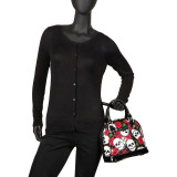 Skull And Roses Patent Mini Dome Satchel