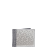 Herringbone Texture Bill Fold Stainless Steel Wallet - RFID