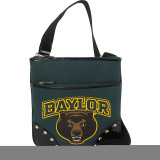 Baylor University Bear Canvas Cross-Body Bag with Studded Patent Leather Trim
