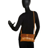 Textured Italian Leather Clutch and Shoulder Bag