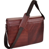 Cow Pebble Gain Leather Front 2 Buckle Mail Bag
