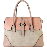 Three Tone Faux Leather Handbag