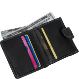 Small French Multi Color Wallet in Black Rainbow Combination