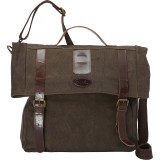 Leather and Canvas Messenger Bag