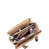 Satchel with Front Snap Lock Accent