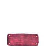 Dasein Croco Embossed Satchel with Padlock