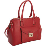 Saffiano Faux Leather Satchel