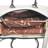 Kiss Lock Compartment Padlock Satchel with Shoulder Strap