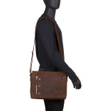 Full Grain Leather Asymmetrical Messenger Bag
