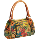 Hand Painted Ruched Large Satchel