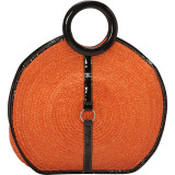 Milan Straw Top Handle Bracelet Round Bag