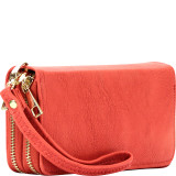 Facile Double Zipper Clutch