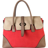 Three Tone Faux Leather Handbag