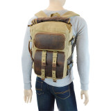 Canvas & Leather Convertible Backpack/Briefcase