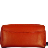 RFID Calf Double Zip Credit Card Wallet