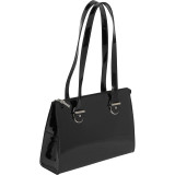 Patent Collection Top Zip Shoulder Handbag