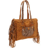 Knotted Fringe Leather Tote