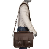 16" Pro Leather Laptop Briefcase