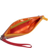 Large Trizip Multi Color Clutch in Black Rainbow Combination